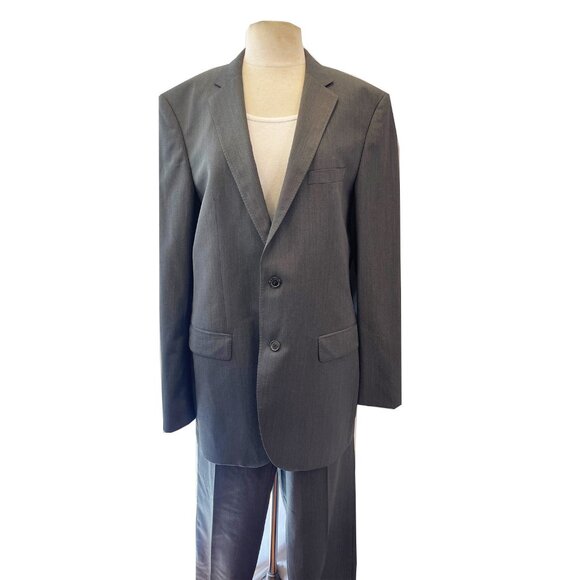 Boss Hugo Boss Grey Wool Long Sleeve Pockets Blazer 2 Piece Men's Suit Set 40L - Picture 4 of 14
